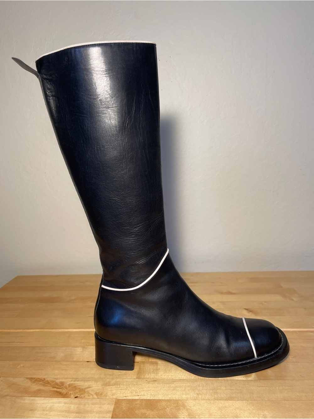 Vintage Prada Linea Rossa/Prada Sport Black Leather Knee-High Boots